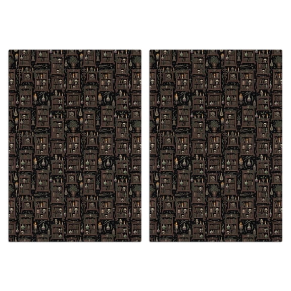 2 Pcs Funny Kitchen Towels,Black Gothic Skull Bookcase Pattern Microfiber Dish Towels,Kitchen Tea Towels,Kitchen Towel Set (18" X 26")