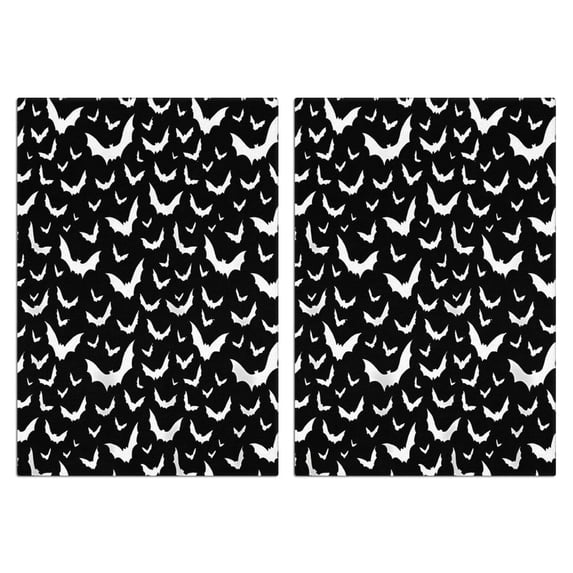 2 Pcs Funny Kitchen Towels,Black Halloween Bat Silhouettes Microfiber Dish Towels,Kitchen Tea Towels,Kitchen Towel Set (18" X 26")