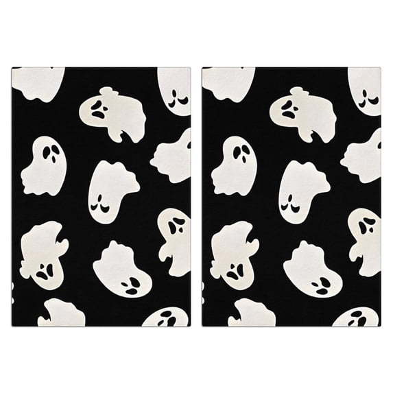 2 Pcs Funny Kitchen Towels,Black Halloween Ghost Silhouettes Microfiber Dish Towels,Kitchen Tea Towels,Kitchen Towel Set (18" X 26")