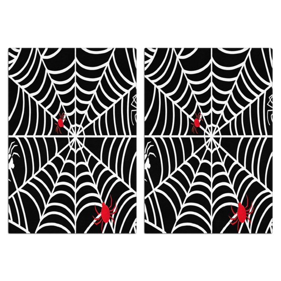 2 Pcs Funny Kitchen Towels,Black Halloween Spider Webs Microfiber Dish Towels,Kitchen Tea Towels,Kitchen Towel Set (18" X 26")