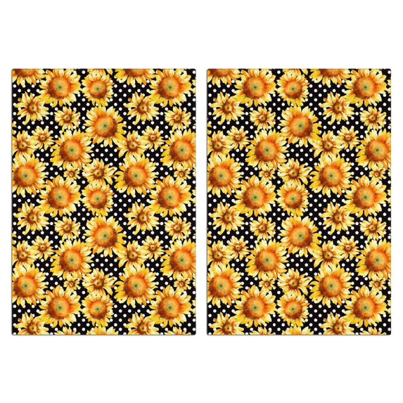 2 Pcs Funny Kitchen Towels,Black Sunflower Microfiber Dish Towels,Kitchen Tea Towels,Kitchen Towel Set (18" X 26")