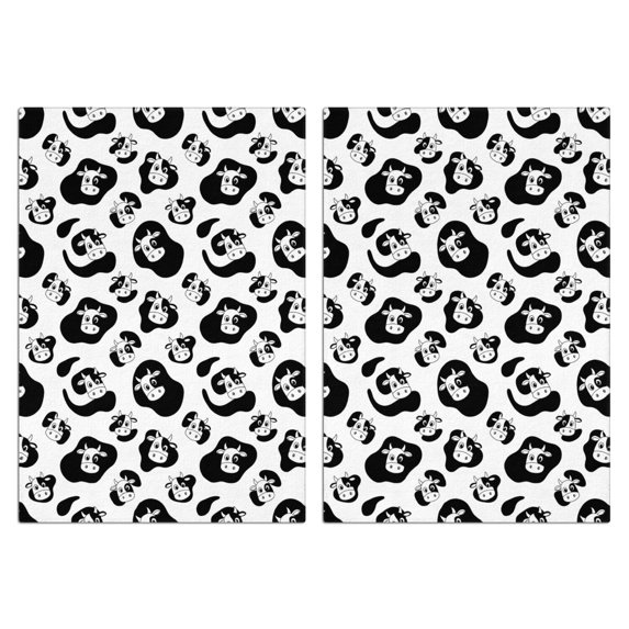 2 Pcs Funny Kitchen Towels,Black White Cow Pattern Microfiber Dish Towels,Kitchen Tea Towels,Kitchen Towel Set (18" X 26")