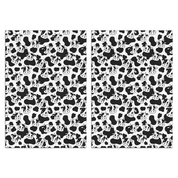 2 Pcs Funny Kitchen Towels,Black White Cow Pattern Microfiber Dish Towels,Kitchen Tea Towels,Kitchen Towel Set (18" X 26")