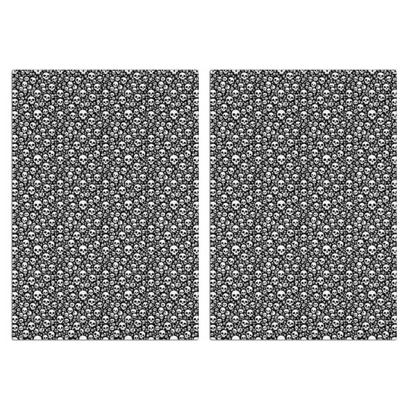 2 Pcs Funny Kitchen Towels,Black White Tiny Skull Pattern Microfiber Dish Towels,Kitchen Tea Towels,Kitchen Towel Set (18" X 26")