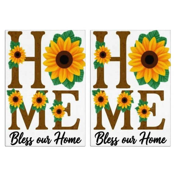 2 Pcs Funny Kitchen Towels,Bless Our Home Sunflower Microfiber Dish Towels,Kitchen Tea Towels,Kitchen Towel Set (18" X 26")