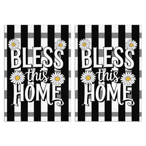 2 Pcs Funny Kitchen Towels,Bless This Home with Daisies Microfiber Dish Towels,Kitchen Tea Towels,Kitchen Towel Set (18" X 26")