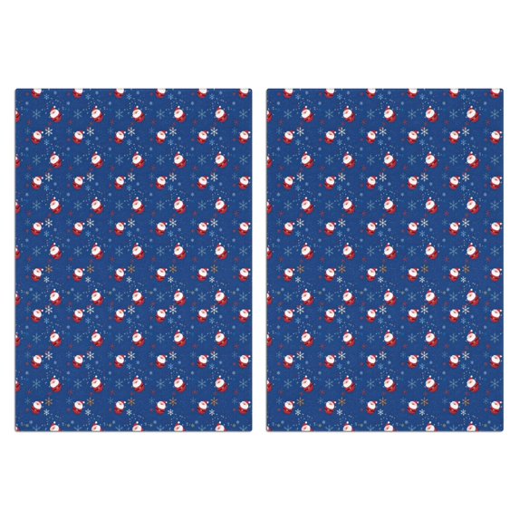 2 Pcs Funny Kitchen Towels,Blue Christmas Santa and Snowflake Pattern Microfiber Dish Towels,Kitchen Tea Towels,Kitchen Towel Set (18" X 26")