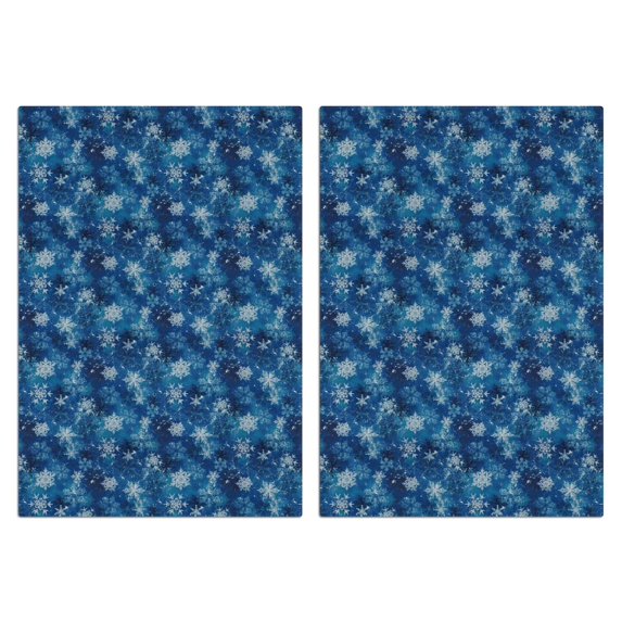 2 Pcs Funny Kitchen Towels,Blue Christmas Snowflake Pattern Microfiber Dish Towels,Kitchen Tea Towels,Kitchen Towel Set (18" X 26")