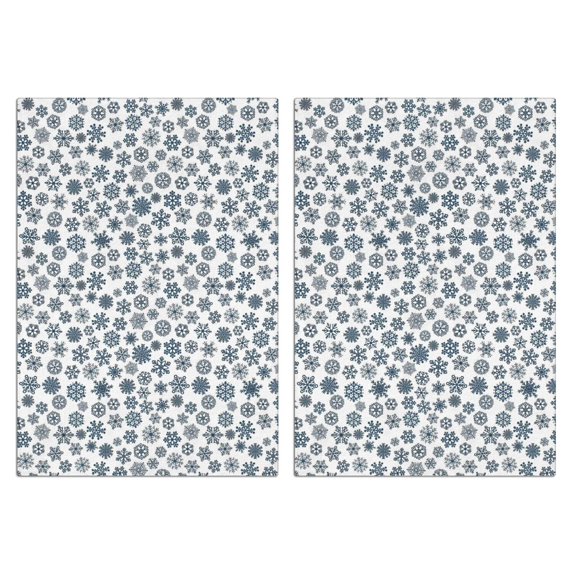 2 Pcs Funny Kitchen Towels,Blue Christmas Snowflake Pattern Microfiber Dish Towels,Kitchen Tea Towels,Kitchen Towel Set (18" X 26")