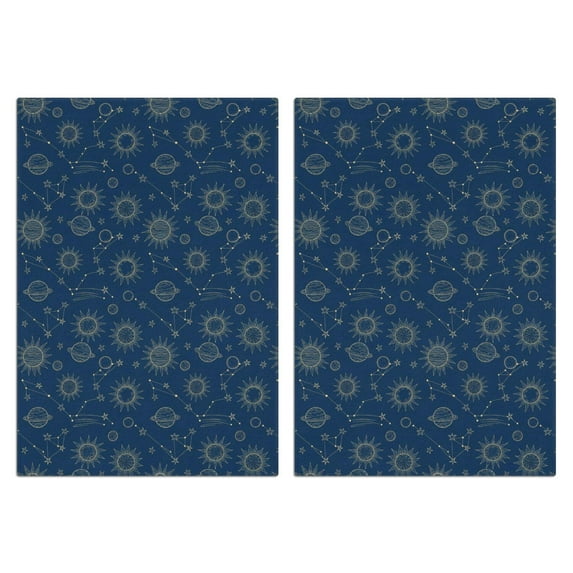 2 Pcs Funny Kitchen Towels,Blue Sun Moon Cloud Star Pattern Microfiber Dish Towels,Kitchen Tea Towels,Kitchen Towel Set (18" X 26")