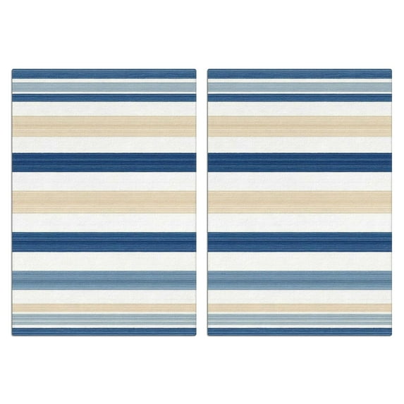 2 Pcs Funny Kitchen Towels,Blue Tan and White Microfiber Dish Towels,Kitchen Tea Towels,Kitchen Towel Set (18" X 26")