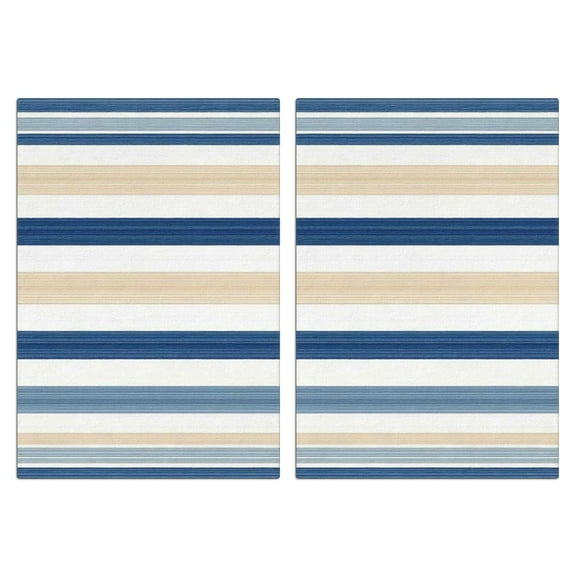 2 Pcs Funny Kitchen Towels,Blue Tan and White Microfiber Dish Towels,Kitchen Tea Towels,Kitchen Towel Set (18" X 26")