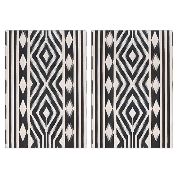 2 Pcs Funny Kitchen Towels,Boho Black and White Diamond Central Ethnic Pattern Microfiber Dish Towels,Kitchen Tea Towels,Kitchen Towel Set (18" X 26")