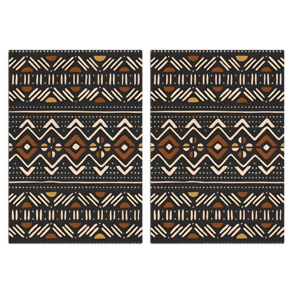 2 Pcs Funny Kitchen Towels,Boho Brown and Beige Ethnic Pattern Microfiber Dish Towels,Kitchen Tea Towels,Kitchen Towel Set (18" X 26")