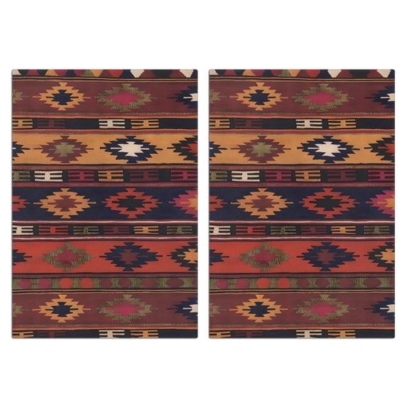 2 Pcs Funny Kitchen Towels,Boho Multicolor Ethnic Pattern with Geometric Shapes Microfiber Dish Towels,Kitchen Tea Towels,Kitchen Towel Set (18" X 26")