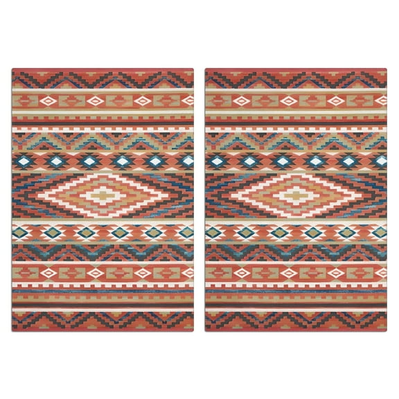 2 Pcs Funny Kitchen Towels,Boho Red Southwestern Ethnic Pattern Microfiber Dish Towels,Kitchen Tea Towels,Kitchen Towel Set (18" X 26")