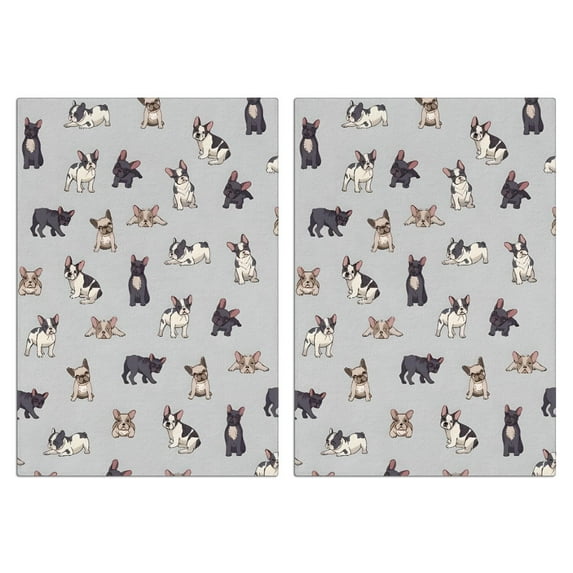 2 Pcs Funny Kitchen Towels,Boston Terrier Microfiber Dish Towels,Kitchen Tea Towels,Kitchen Towel Set (18" X 26")