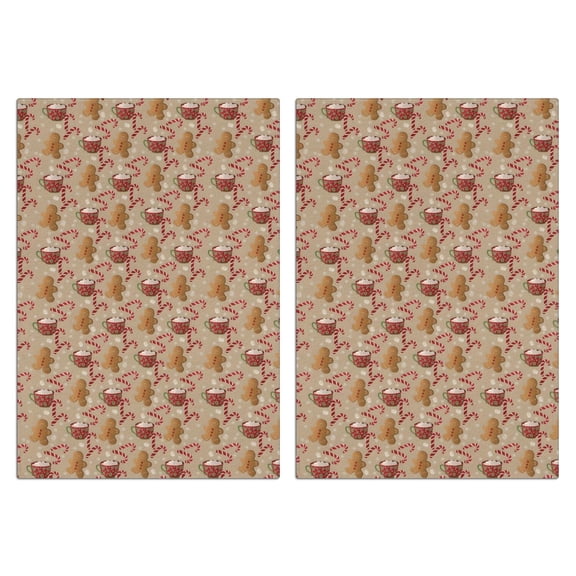 2 Pcs Funny Kitchen Towels,Brown Christmas Gingerbread and Drink Pattern Microfiber Dish Towels,Kitchen Tea Towels,Kitchen Towel Set (18" X 26")