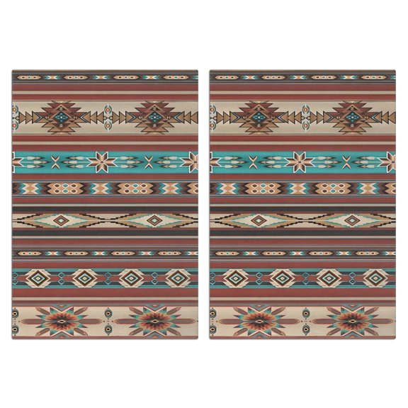 2 Pcs Funny Kitchen Towels,Brown Geometric Triangle Diamond Pattern Microfiber Dish Towels,Kitchen Tea Towels,Kitchen Towel Set (18" X 26")