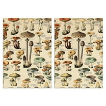 2 Pcs Funny Kitchen Towels,Brown Mushroom Label Light Pattern Microfiber Dish Towels,Kitchen Tea Towels,Kitchen Towel Set (18" X 26")