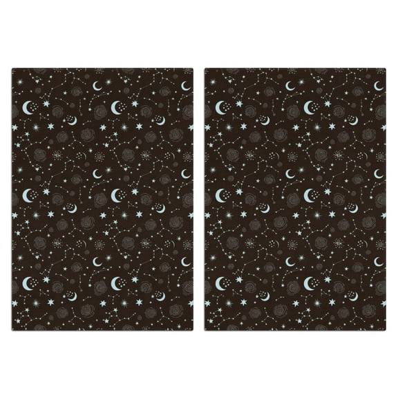 2 Pcs Funny Kitchen Towels,Brown Star Moon Constellation Pattern Microfiber Dish Towels,Kitchen Tea Towels,Kitchen Towel Set (18" X 26")