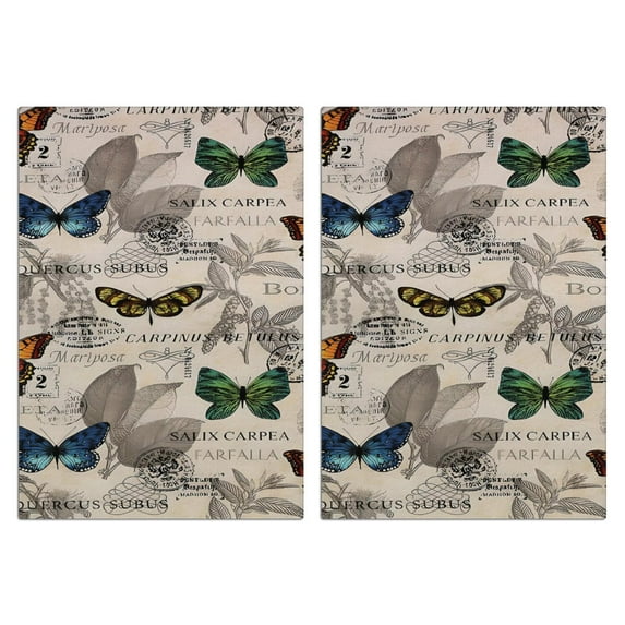 2 Pcs Funny Kitchen Towels,Butterfly Leaf Text Pattern Microfiber Dish Towels,Kitchen Tea Towels,Kitchen Towel Set (18" X 26")