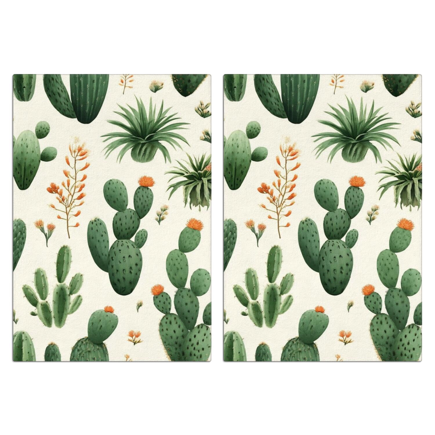 2 Pcs Funny Kitchen Towels,Cactus Pattern Microfiber Dish Towels,Kitchen Tea Towels,Kitchen Towel Set (18" X 26")
