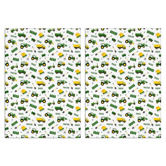 2 Pcs Funny Kitchen Towels,Cartoon Tractors Hats White Pattern Microfiber Dish Towels,Kitchen Tea Towels,Kitchen Towel Set (18" X 26")