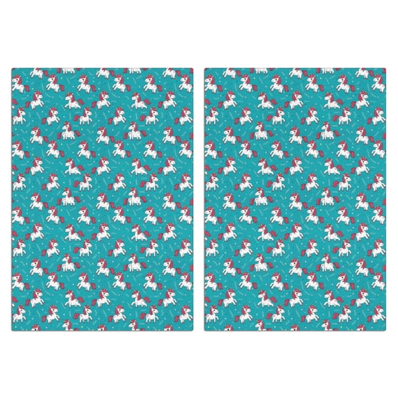 2 Pcs Funny Kitchen Towels,Cartoon Unicorn Pattern Microfiber Dish Towels,Kitchen Tea Towels,Kitchen Towel Set (18" X 26")