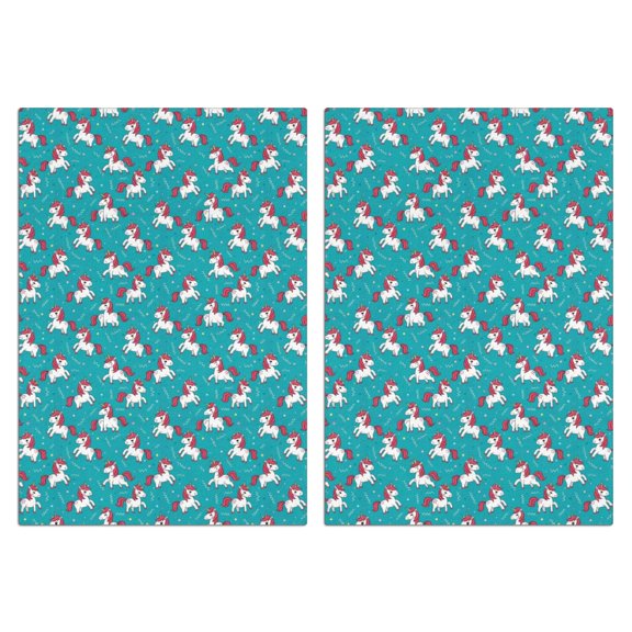 2 Pcs Funny Kitchen Towels,Cartoon Unicorn Pattern Microfiber Dish Towels,Kitchen Tea Towels,Kitchen Towel Set (18" X 26")