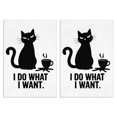 thumbnail image 1 of 2 Pcs Funny Kitchen Towels,Cat with Coffee I Do What I Want Microfiber Dish Towels,Kitchen Tea Towels,Kitchen Towel Set (18" X 26"), 1 of 3