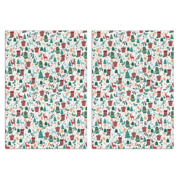 2 Pcs Funny Kitchen Towels,Christmas Gift and Deer Pattern Microfiber Dish Towels,Kitchen Tea Towels,Kitchen Towel Set (18" X 26")