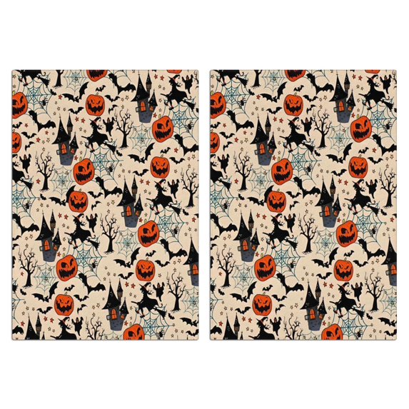 2 Pcs Funny Kitchen Towels,Classic Halloween Pattern Microfiber Dish Towels,Kitchen Tea Towels,Kitchen Towel Set (18" X 26")