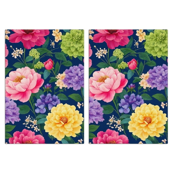2 Pcs Funny Kitchen Towels,Colorful Floral Pattern Microfiber Dish Towels,Kitchen Tea Towels,Kitchen Towel Set (18" X 26")