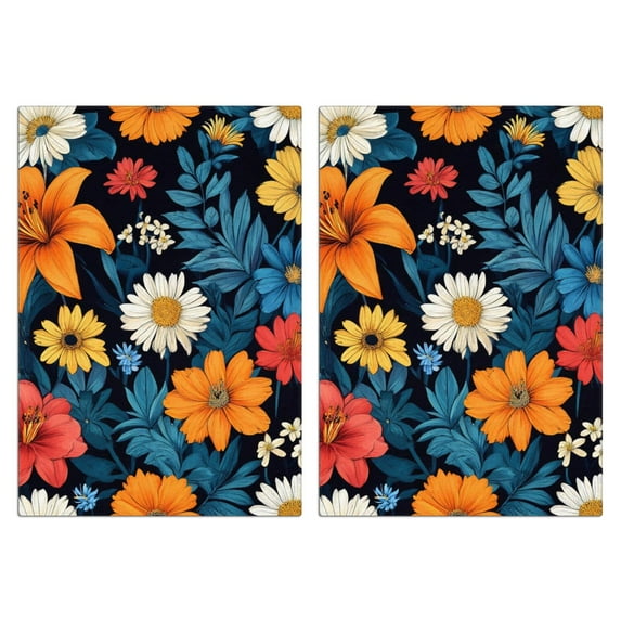 2 Pcs Funny Kitchen Towels,Colorful Floral Pattern Microfiber Dish Towels,Kitchen Tea Towels,Kitchen Towel Set (18" X 26")