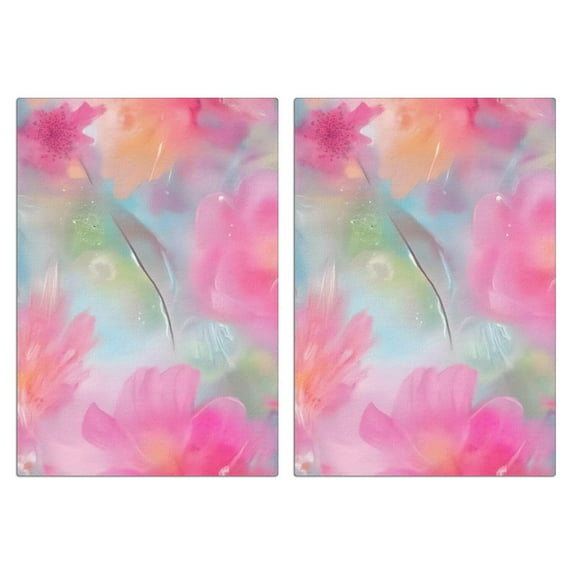 2 Pcs Funny Kitchen Towels,Colorful Floral Watercolor Pattern Microfiber Dish Towels,Kitchen Tea Towels,Kitchen Towel Set (18" X 26")