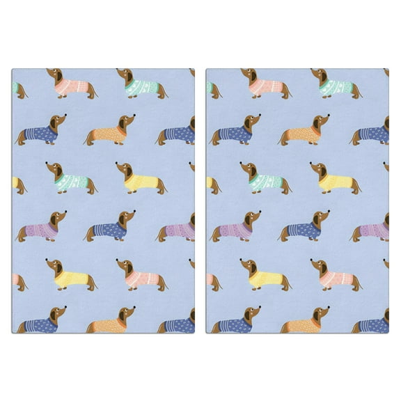 2 Pcs Funny Kitchen Towels,Colorful Funny Dachshund Microfiber Dish Towels,Kitchen Tea Towels,Kitchen Towel Set (18" X 26")