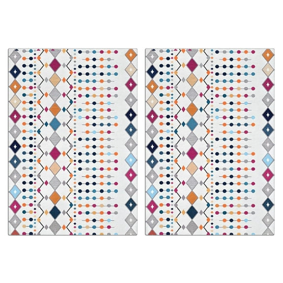 2 Pcs Funny Kitchen Towels,Colorful Geometric Diamond Pattern Microfiber Dish Towels,Kitchen Tea Towels,Kitchen Towel Set (18" X 26")