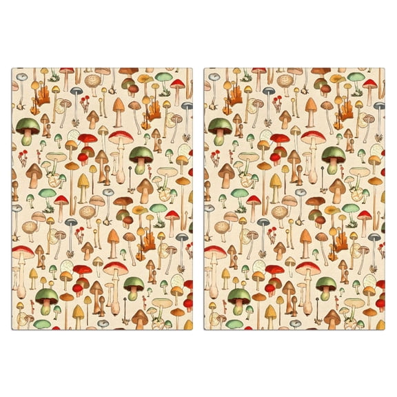 2 Pcs Funny Kitchen Towels,Colorful Mushroom Assortment Beige Pattern Microfiber Dish Towels,Kitchen Tea Towels,Kitchen Towel Set (18" X 26")