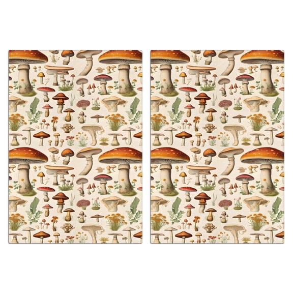 2 Pcs Funny Kitchen Towels,Colorful Mushroom Botanical Beige Pattern Microfiber Dish Towels,Kitchen Tea Towels,Kitchen Towel Set (18" X 26")