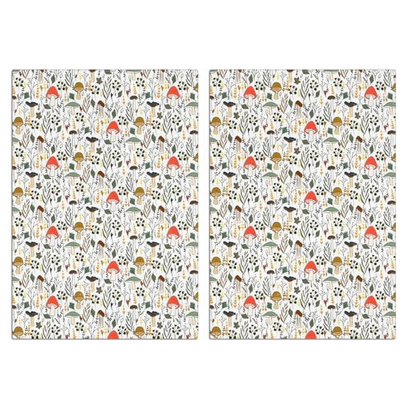 2 Pcs Funny Kitchen Towels,Colorful Mushroom Floral White Pattern Microfiber Dish Towels,Kitchen Tea Towels,Kitchen Towel Set (18" X 26")