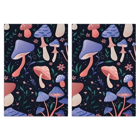 2 Pcs Funny Kitchen Towels,Colorful Mushroom Flower Dark Pattern Microfiber Dish Towels,Kitchen Tea Towels,Kitchen Towel Set (18" X 26")