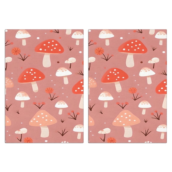 2 Pcs Funny Kitchen Towels,Colorful Mushroom Pattern Pink Pattern Microfiber Dish Towels,Kitchen Tea Towels,Kitchen Towel Set (18" X 26")