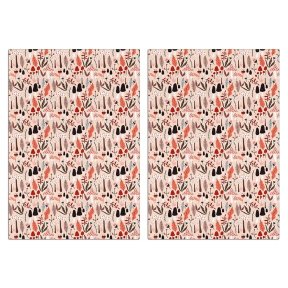2 Pcs Funny Kitchen Towels,Colorful Mushroom Plant Light Pink Pattern Microfiber Dish Towels,Kitchen Tea Towels,Kitchen Towel Set (18" X 26")