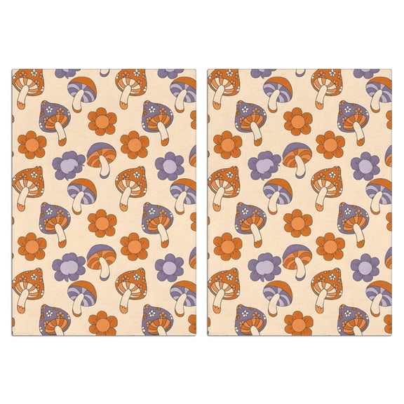 2 Pcs Funny Kitchen Towels,Colorful Mushroom Star Dark Pattern Microfiber Dish Towels,Kitchen Tea Towels,Kitchen Towel Set (18" X 26")