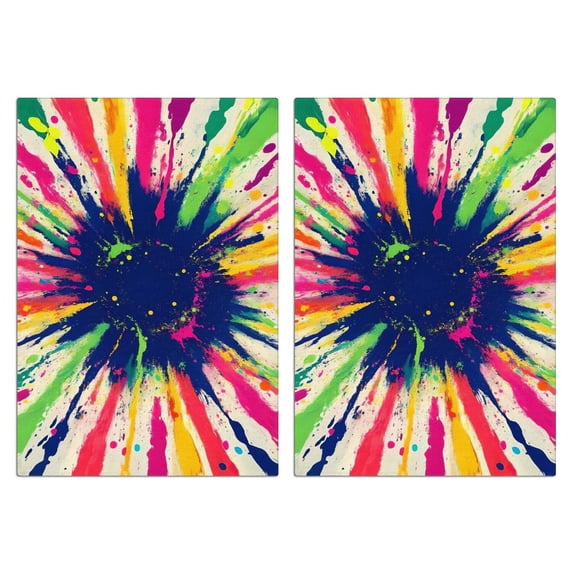 2 Pcs Funny Kitchen Towels,Colorful Paint Burst Pattern Microfiber Dish Towels,Kitchen Tea Towels,Kitchen Towel Set (18" X 26")