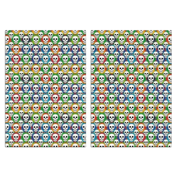 2 Pcs Funny Kitchen Towels,Colorful Skull Pattern Microfiber Dish Towels,Kitchen Tea Towels,Kitchen Towel Set (18" X 26")