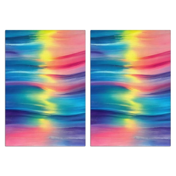 2 Pcs Funny Kitchen Towels,Colorful Striped Pattern Microfiber Dish Towels,Kitchen Tea Towels,Kitchen Towel Set (18" X 26")