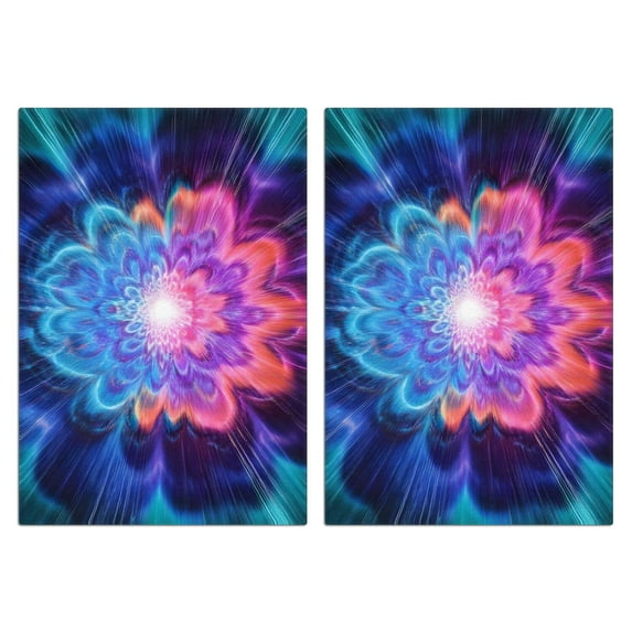 2 Pcs Funny Kitchen Towels,Colorful Tie Dye Burst Flower Pattern Microfiber Dish Towels,Kitchen Tea Towels,Kitchen Towel Set (18" X 26")