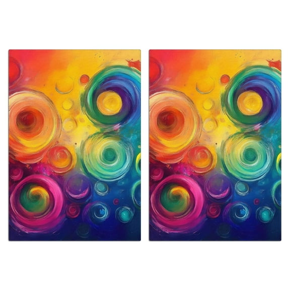2 Pcs Funny Kitchen Towels,Colorful Tie Dye Circular Spiral Pattern Microfiber Dish Towels,Kitchen Tea Towels,Kitchen Towel Set (18" X 26")